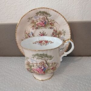 PARAGON Gainsborough Fine Bone China Teacup & Saucer Spring Romantic Landscape